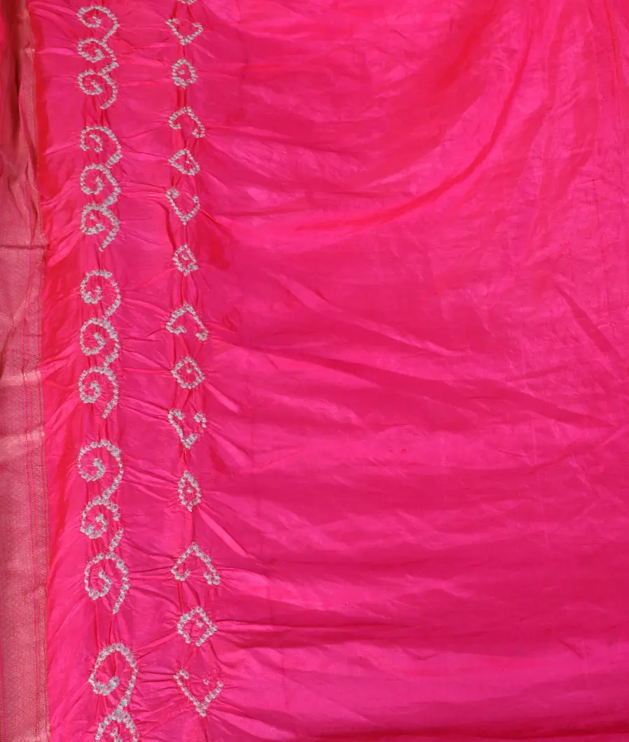 Pink Bandhani Chaniya Silk Saree T4600903