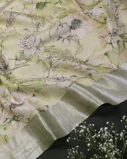 Green Tussar Printed Saree T457712(Shipping - 10 to 15 business days)1