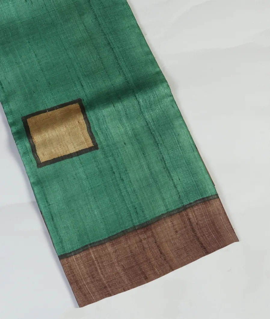 Green Tussar Printed Saree T445462-image