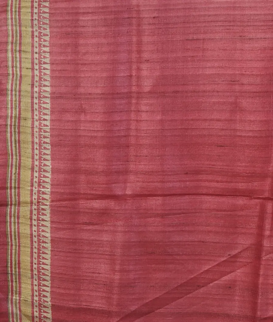 Pink Tussar Printed Saree T3042473