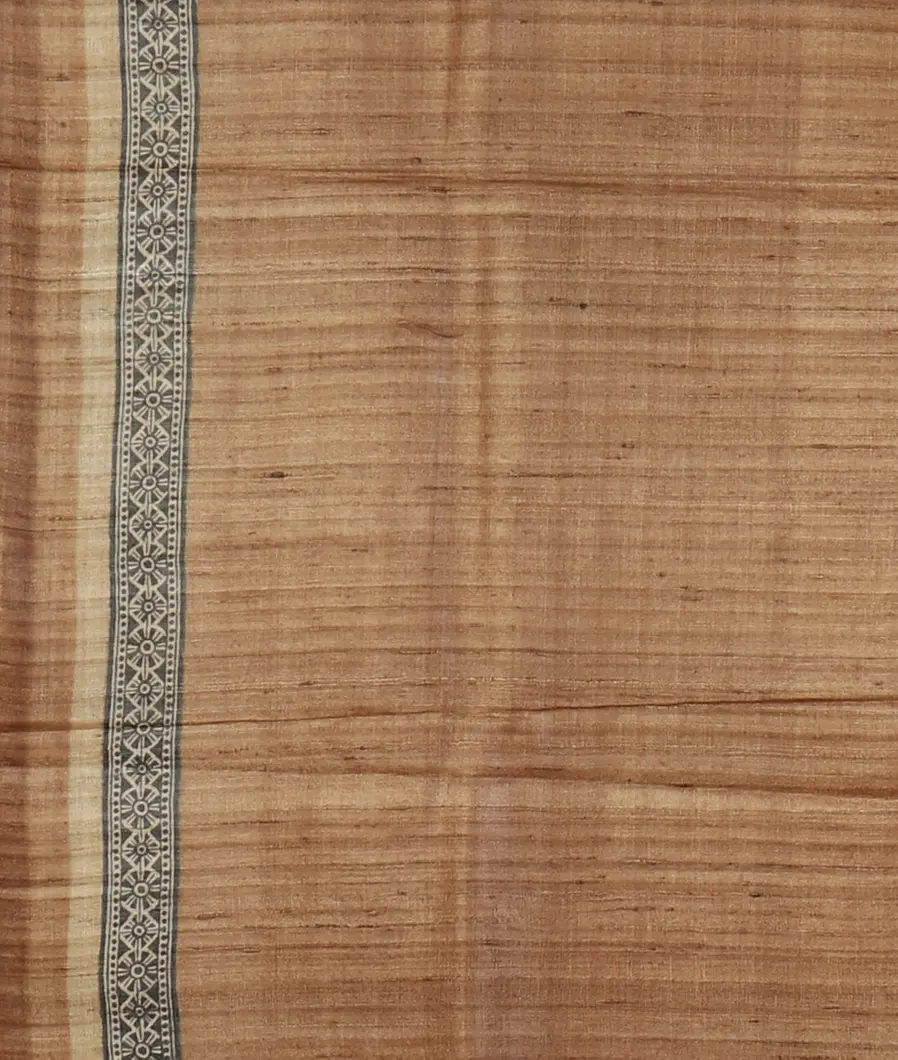 Mustard Yellow Tussar Printed Saree T3042623