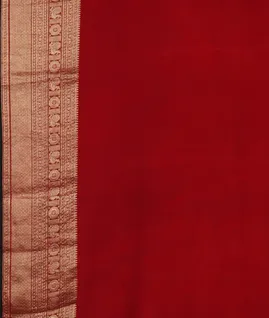 Red Crepe Kalamkari Handpainted Saree T4567383