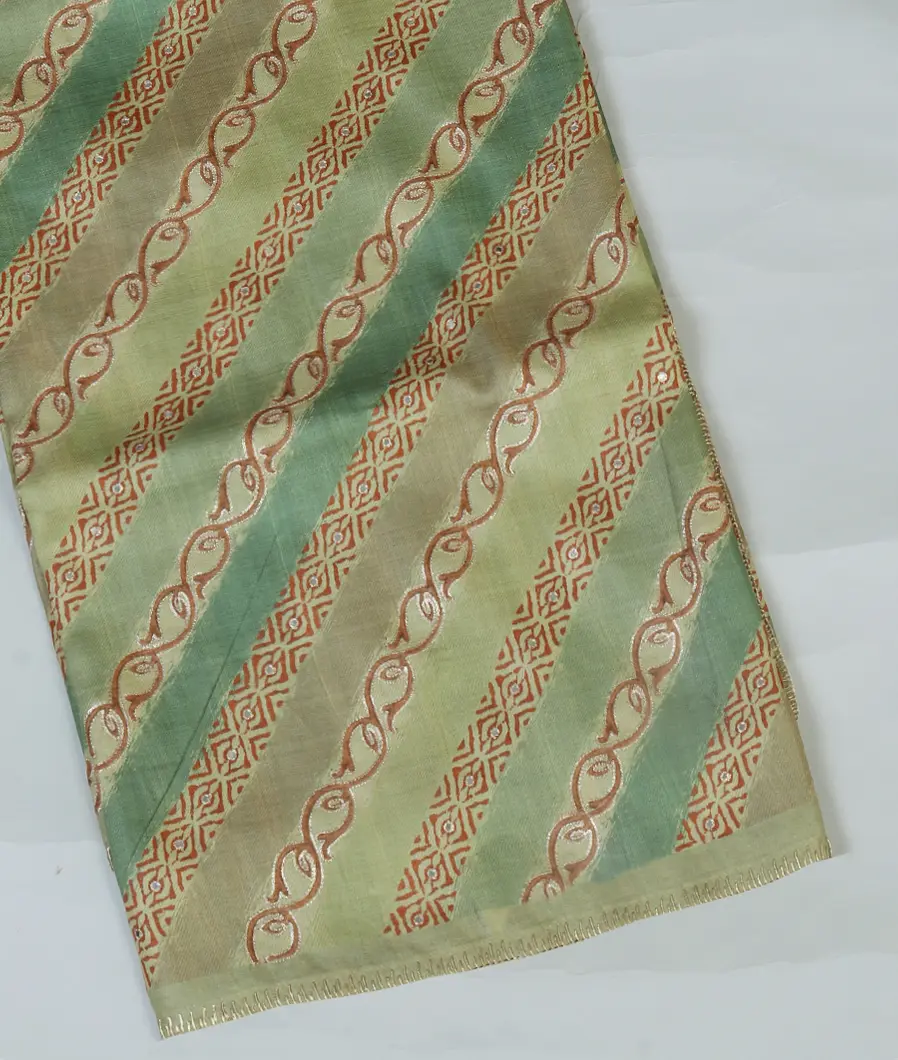 Green Tussar Embroidery Saree T448375-image