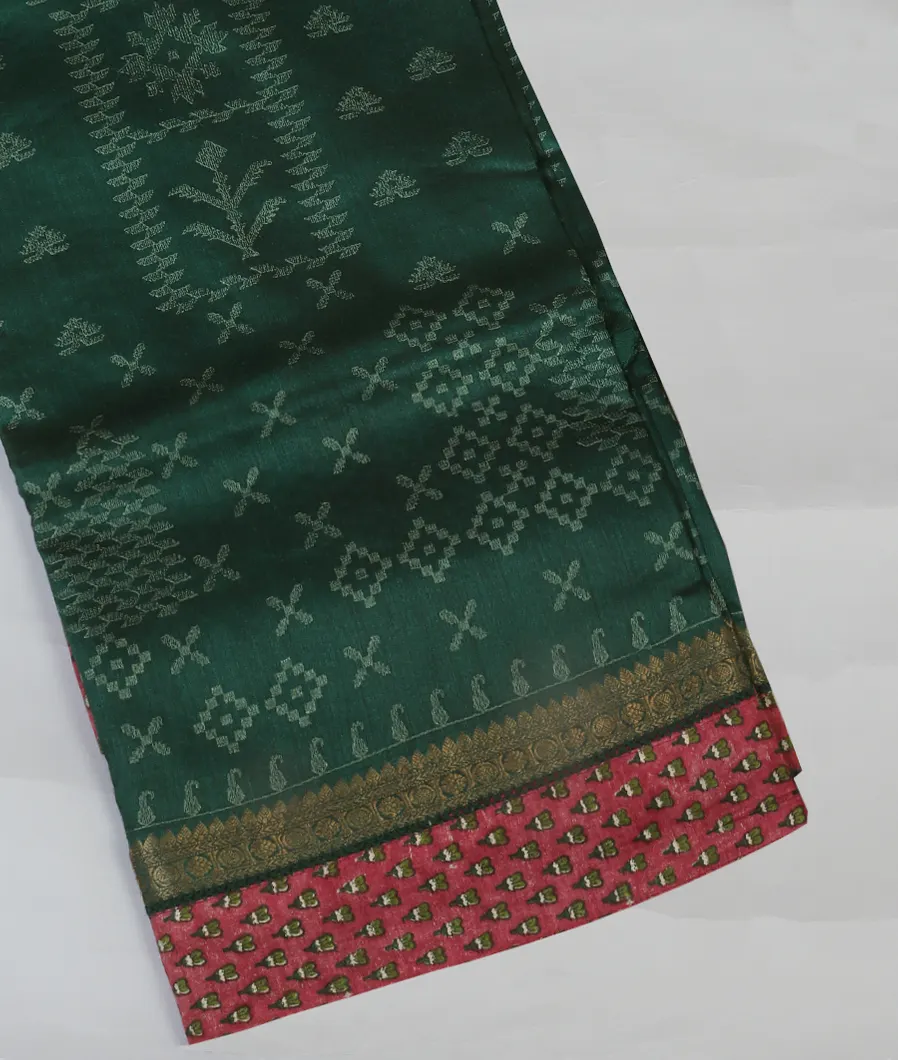 Green Tussar Embroidery Saree T352694-image