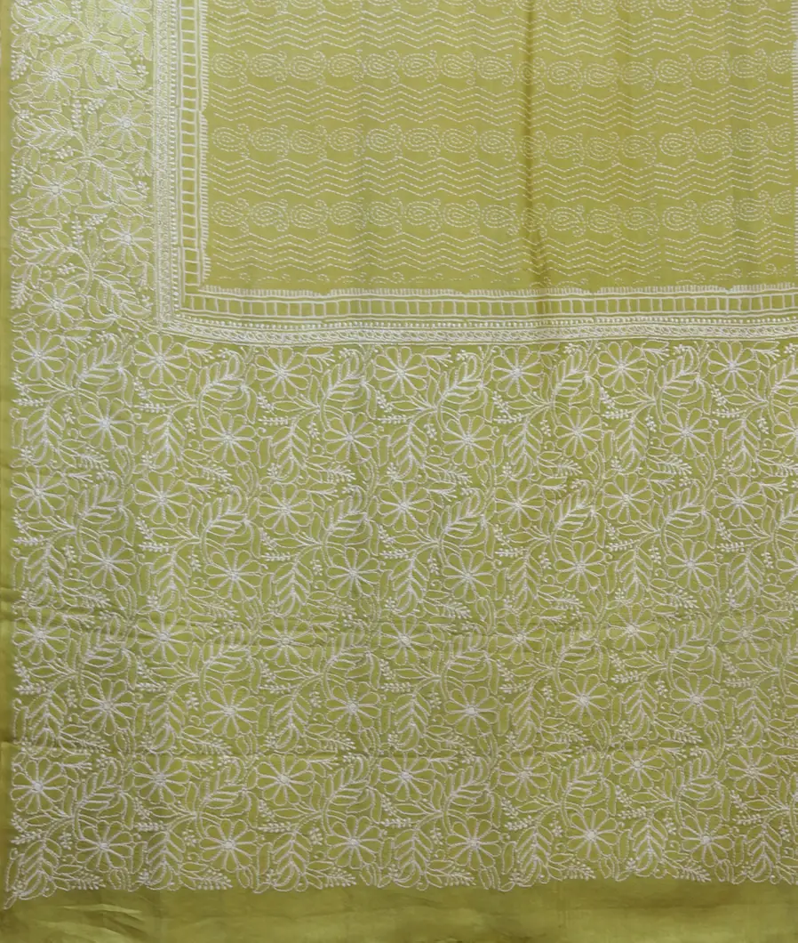 Green Tussar Embroidery Saree T4600944