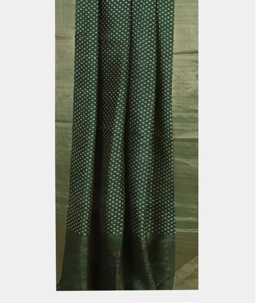 Green Printed Raw Silk Saree T4522952
