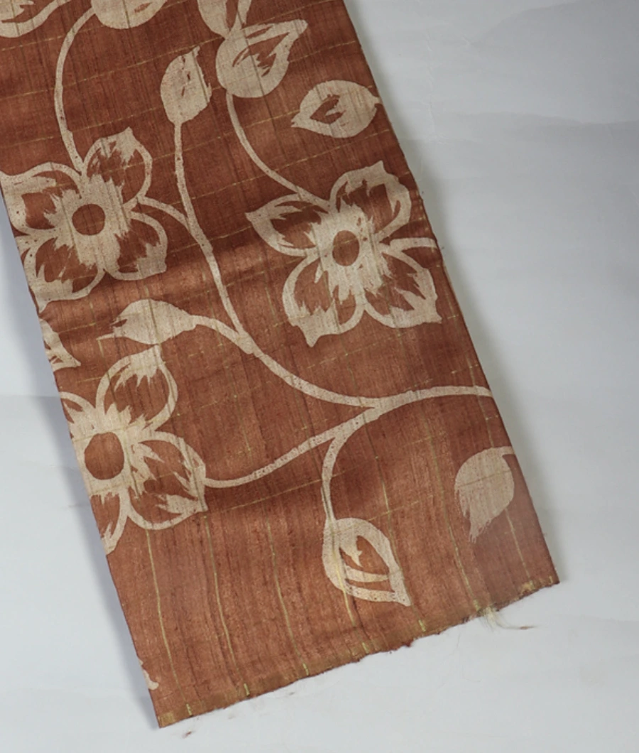 Brown Tussar Printed Saree T389147-image