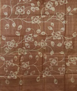 Brown Tussar Printed Saree T3891474