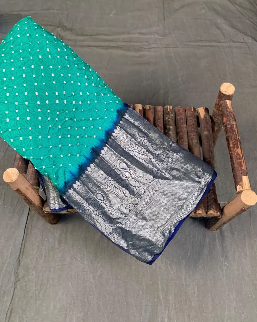Blue Bandhani Chaniya Silk Saree T452523-image