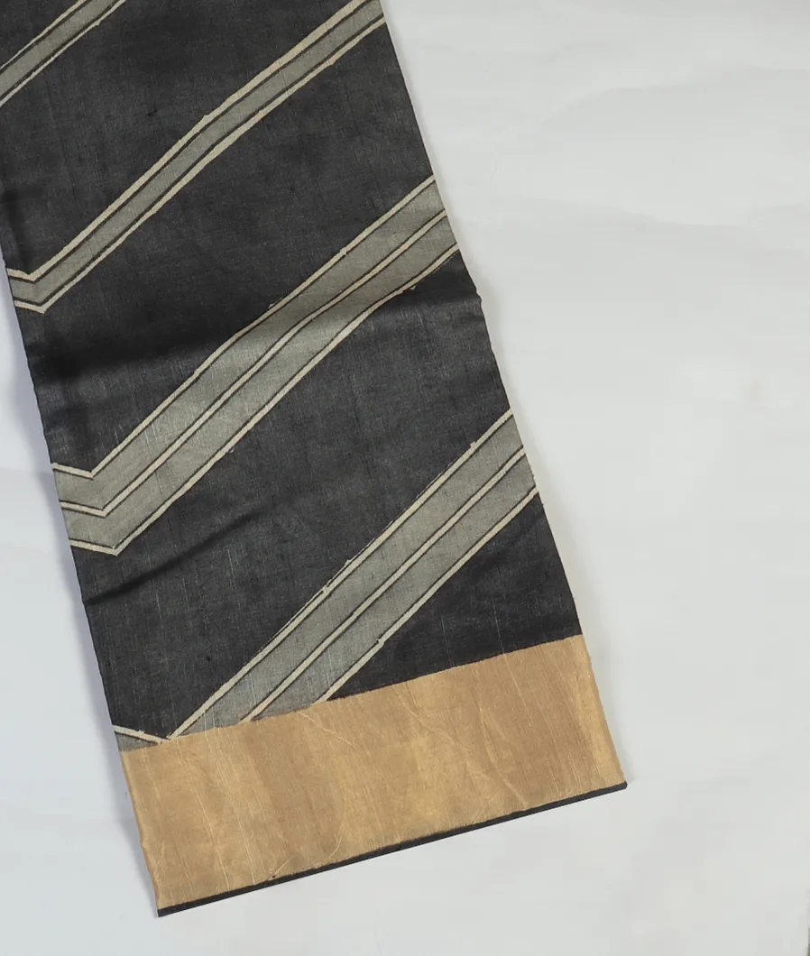 Grey Tussar Printed Saree T445477-image