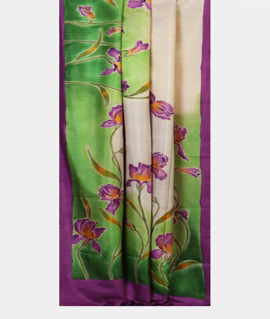 green-and-cream-handpainted-silk-saree-t433191-t433191-b