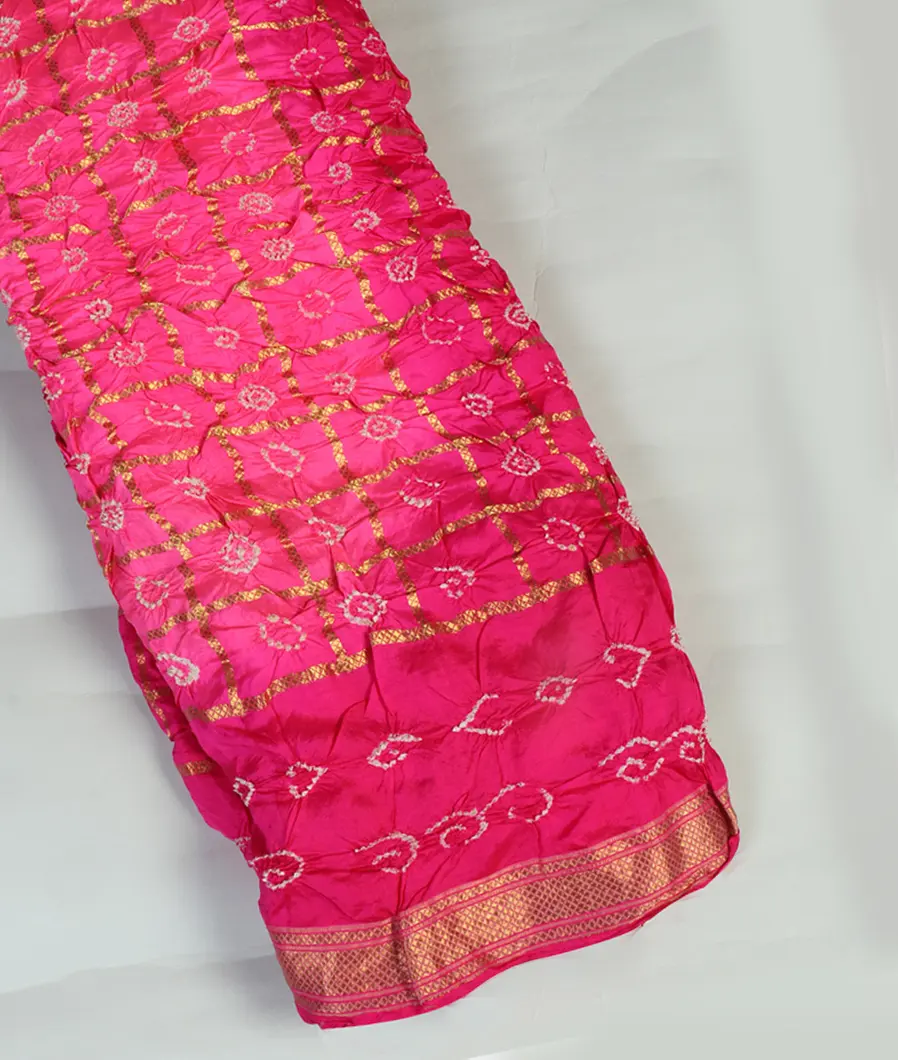 Pink Bandhani Chaniya Silk Saree T460090-image