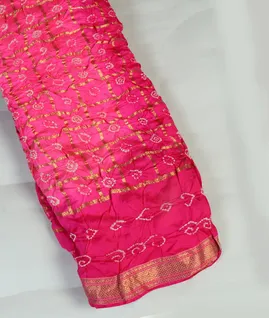 Pink  Bandhani Chaniya Silk Saree  T4600901