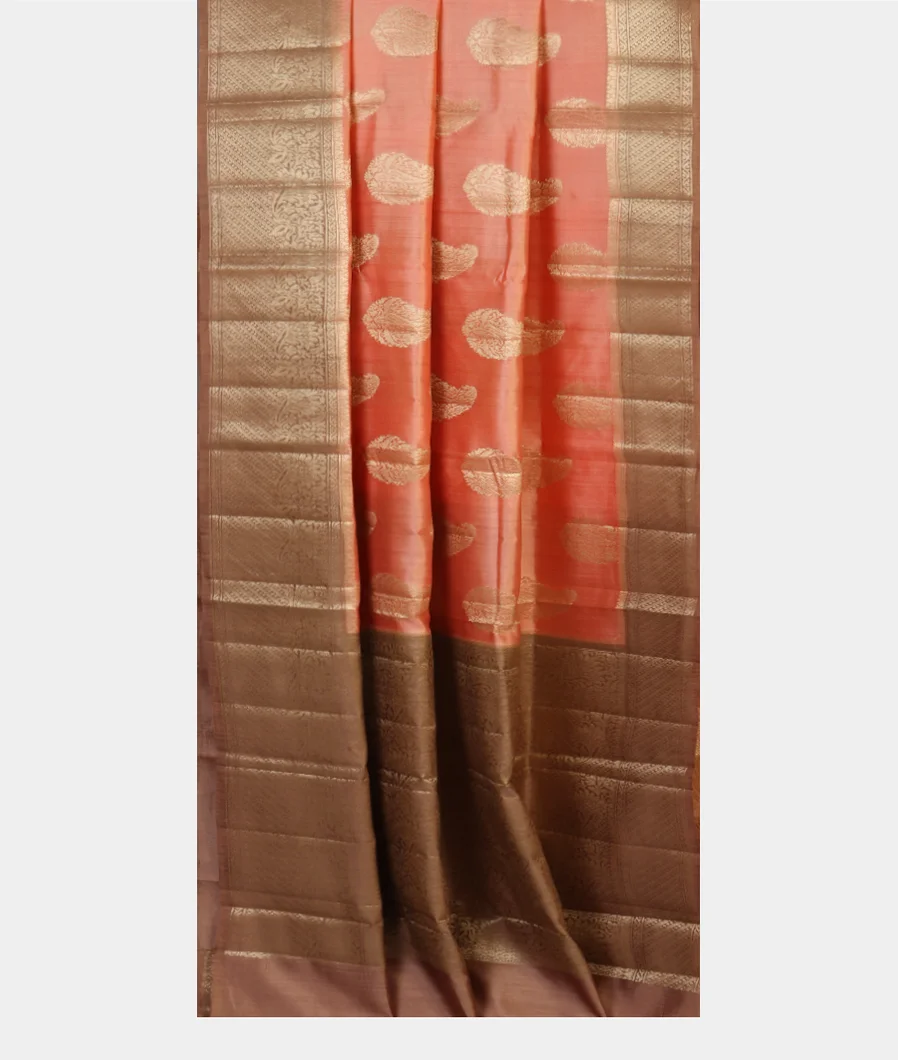 Peach Chaniya Silk Saree T4599342