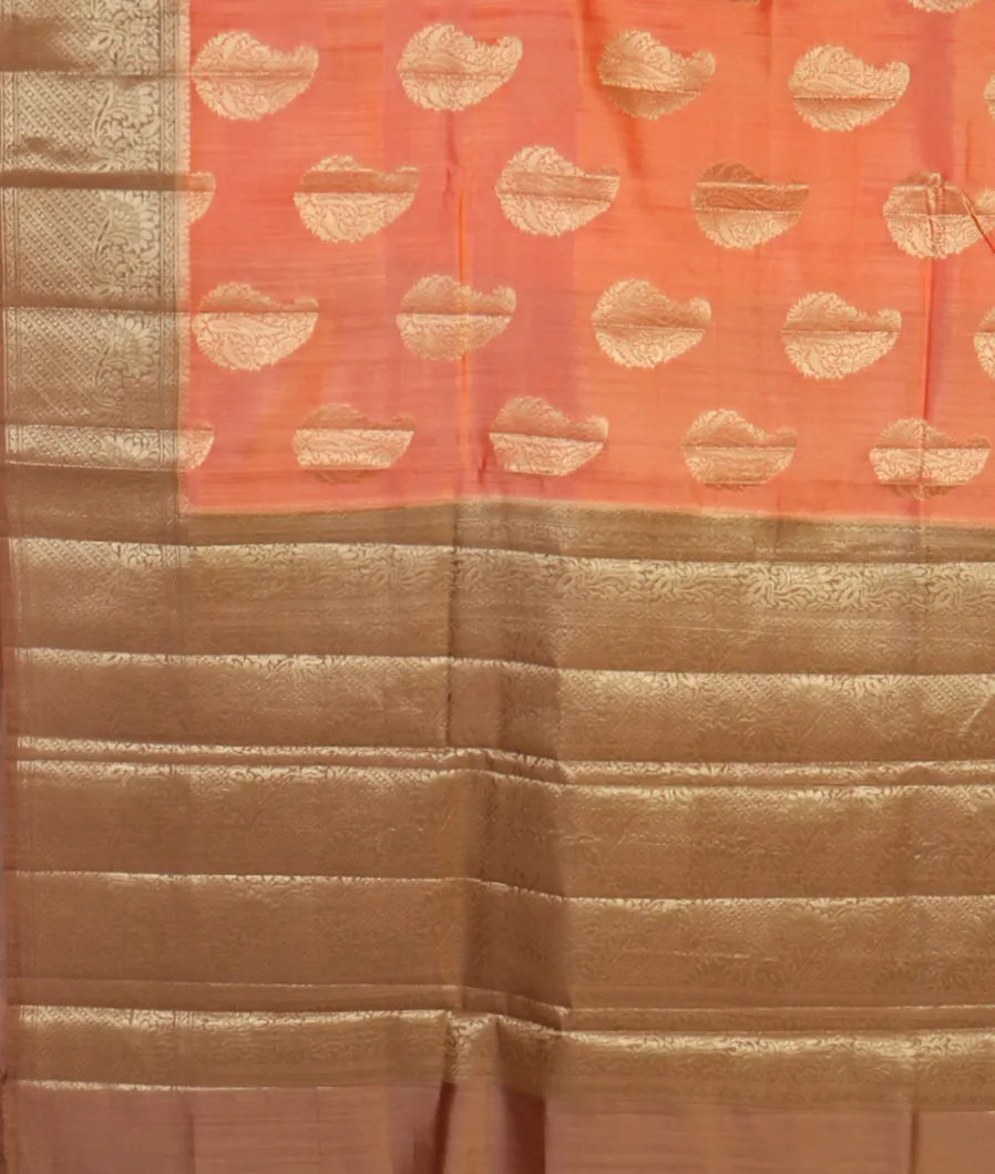 Peach Chaniya Silk Saree T4599344