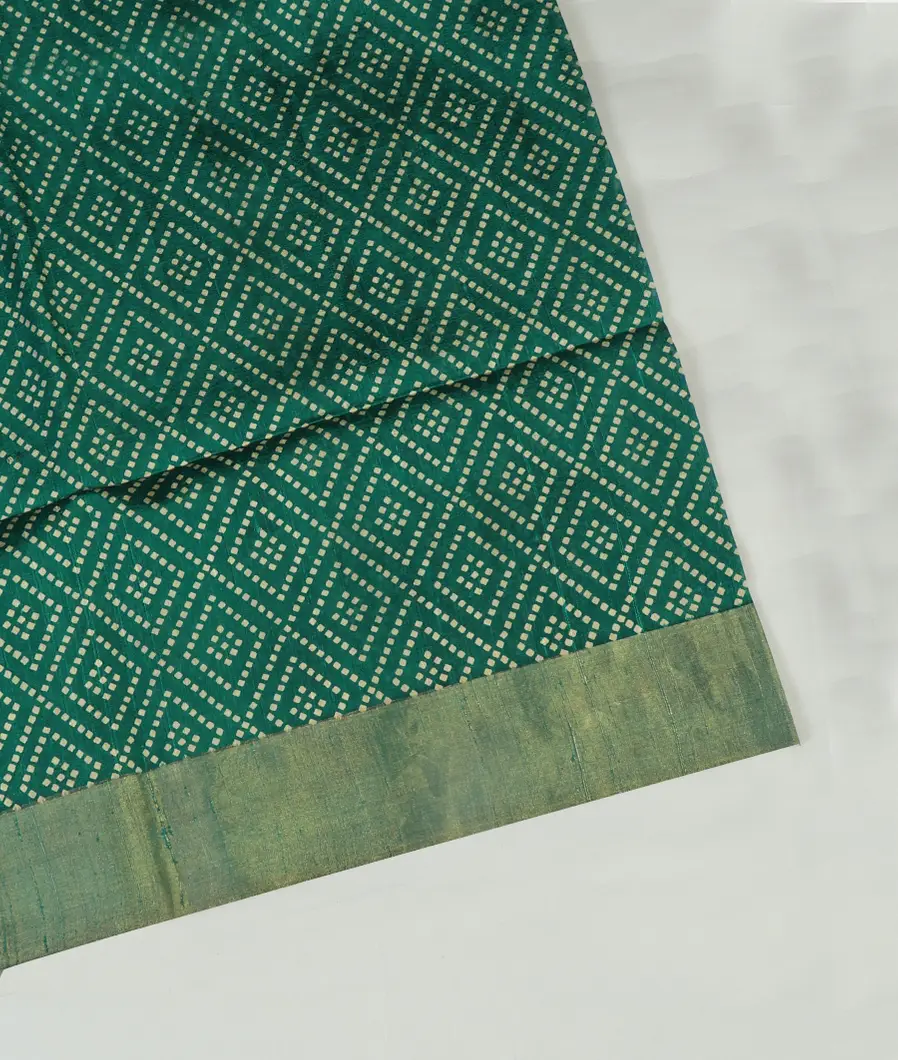 Green Printed Raw Silk Saree T387380-image