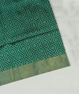 Green Printed Raw Silk Saree T3873801