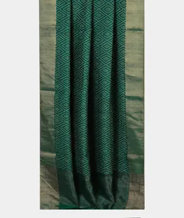 Green Printed Raw Silk Saree T3873802
