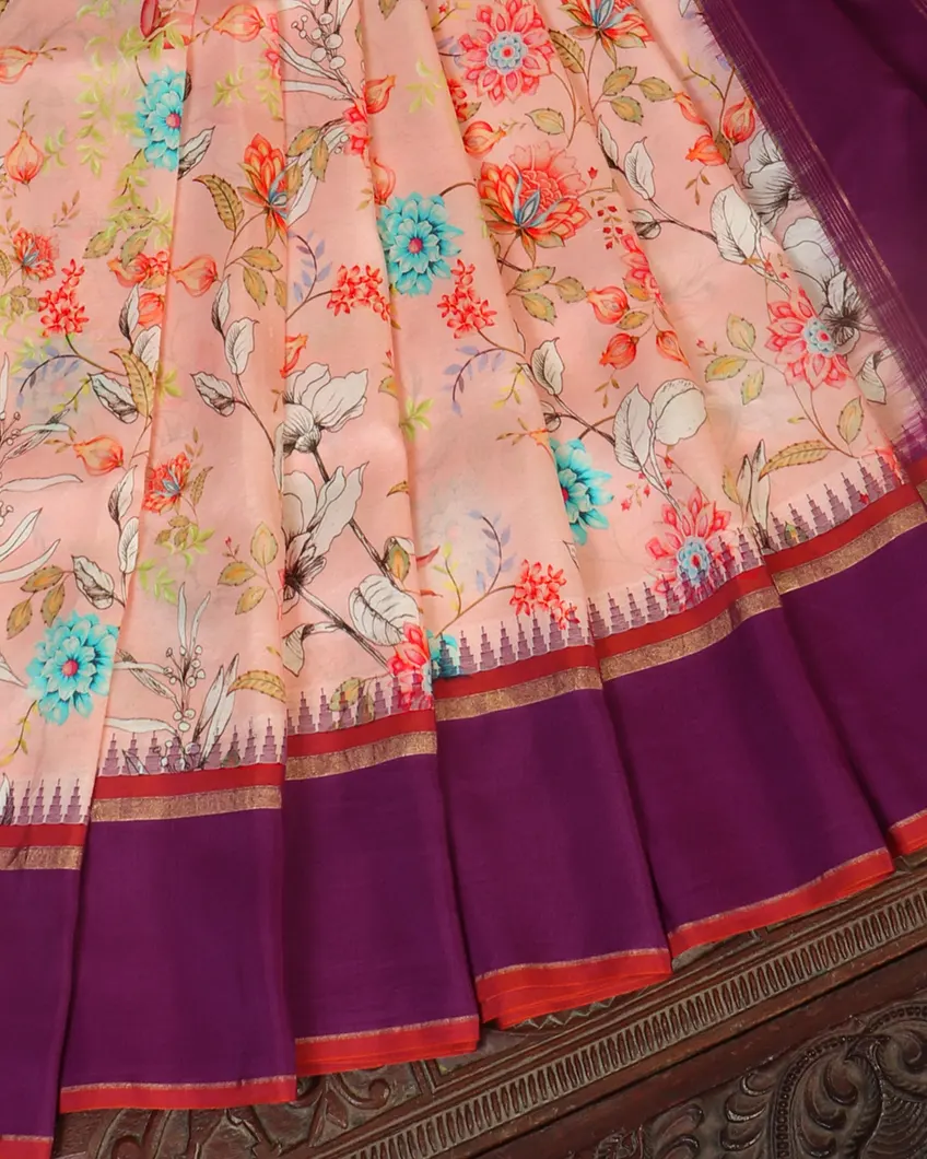 Pink Printed Soft Silk Saree T4598222
