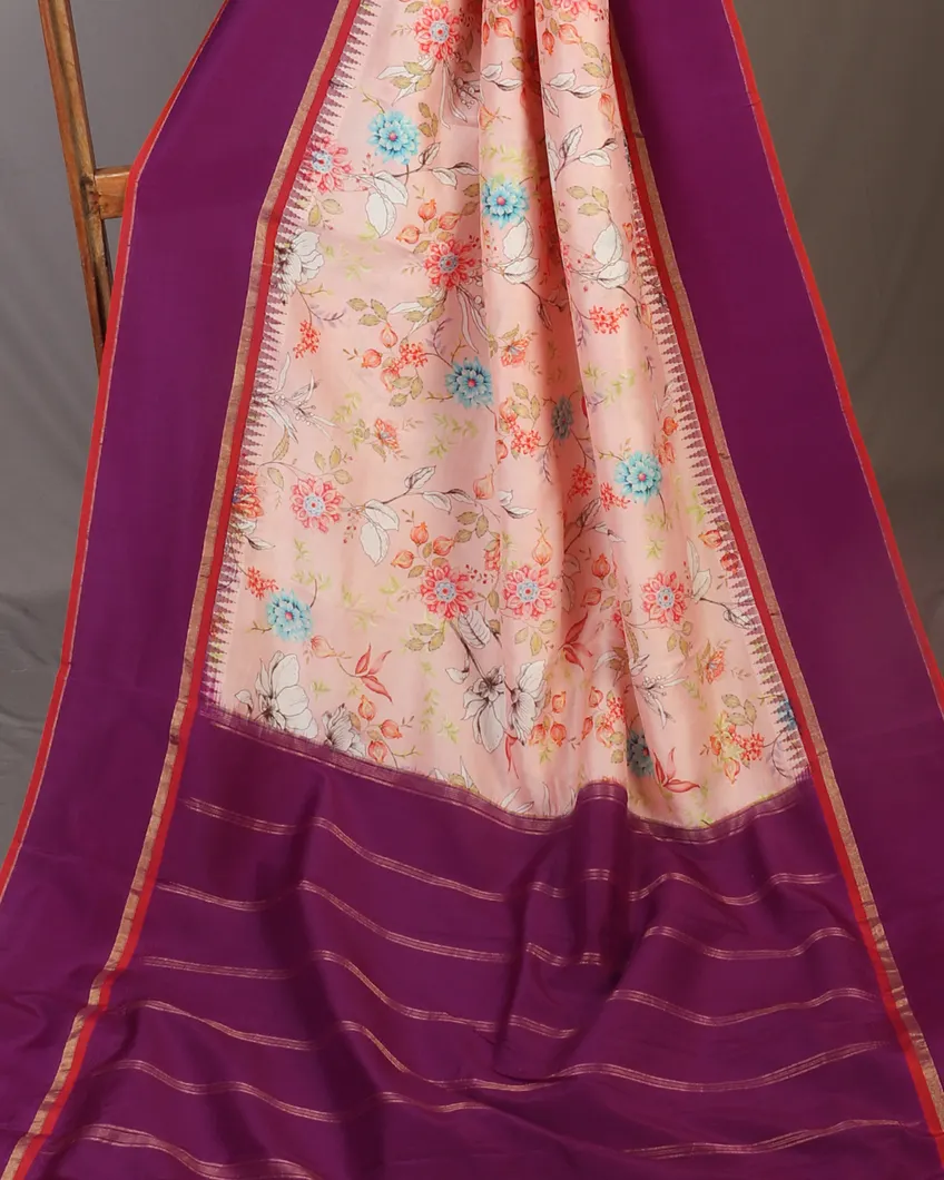 Pink Printed Soft Silk Saree T4598224
