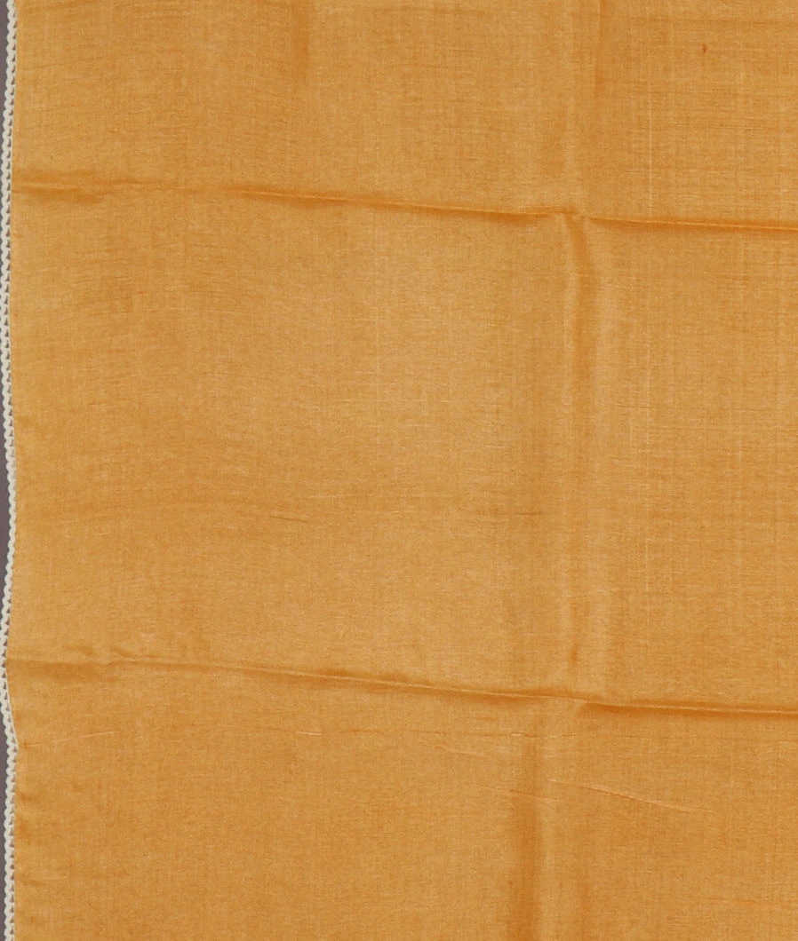 Yellow Tussar Printed Saree T4229893