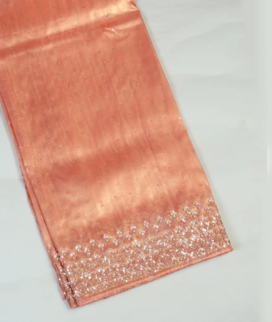 Peach Tissue Organza  Saree T452208-image