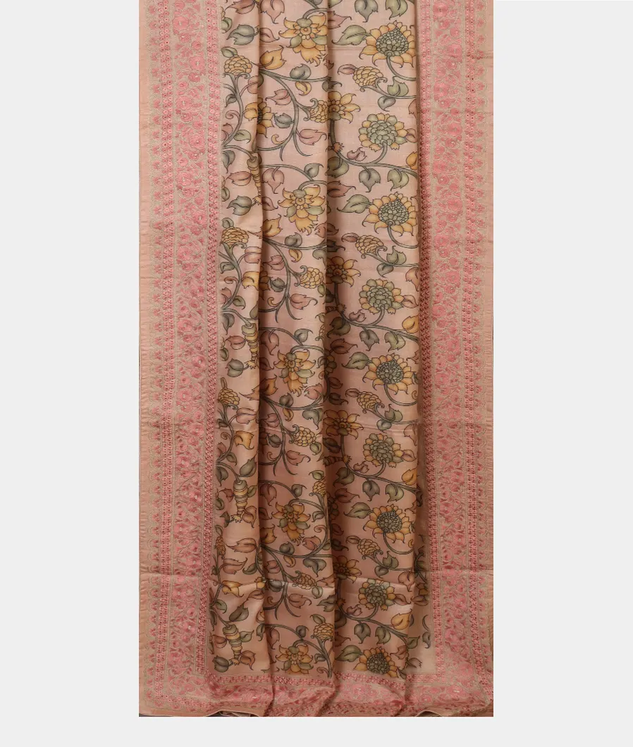 Pink Tussar Printed Saree T3935652