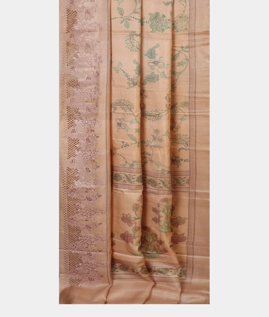 Pink Tussar Printed Saree T3935322