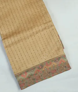 Beige Tussar Embroidery Saree T4260161