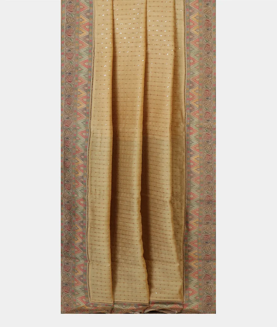 Beige Tussar Embroidery Saree T4260162