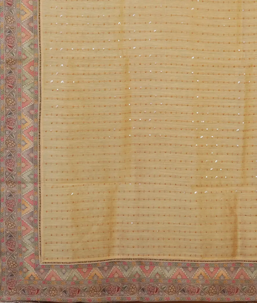 Beige Tussar Embroidery Saree T4260164