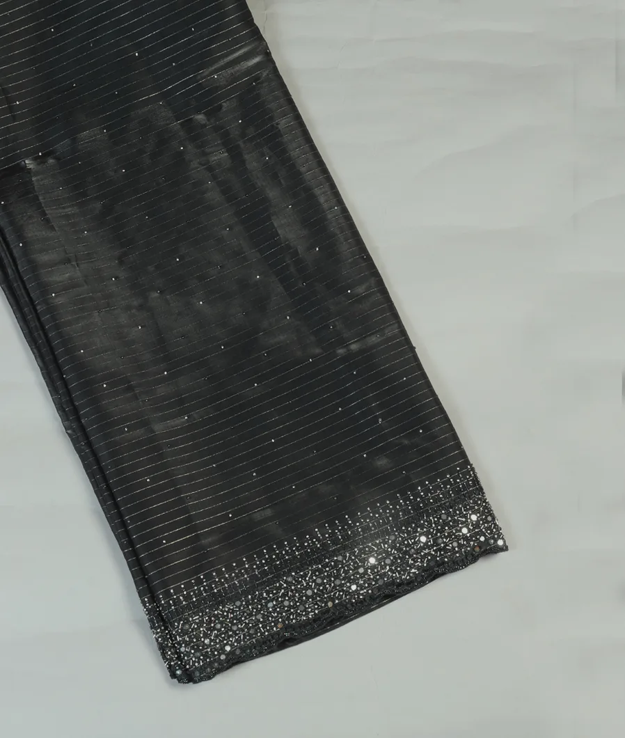 Grey Tissue Organza Embroidery Saree T452029-image