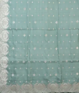 Light Blue Tussar Embroidery saree T4594524