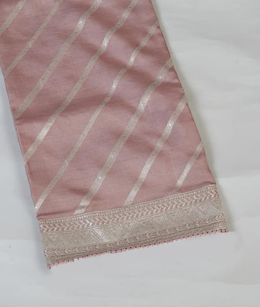 Pink Tussar Embroidery Saree T459449-image