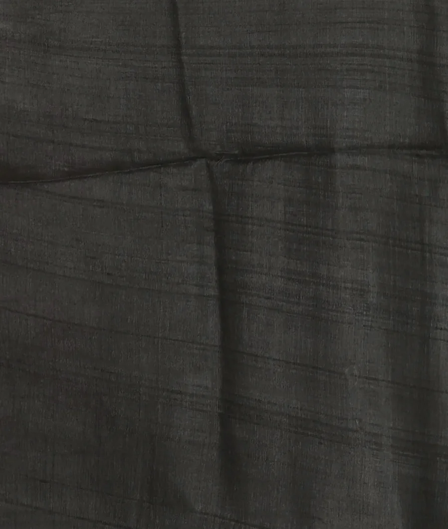 Black Tussar Embroidery Saree T4260143