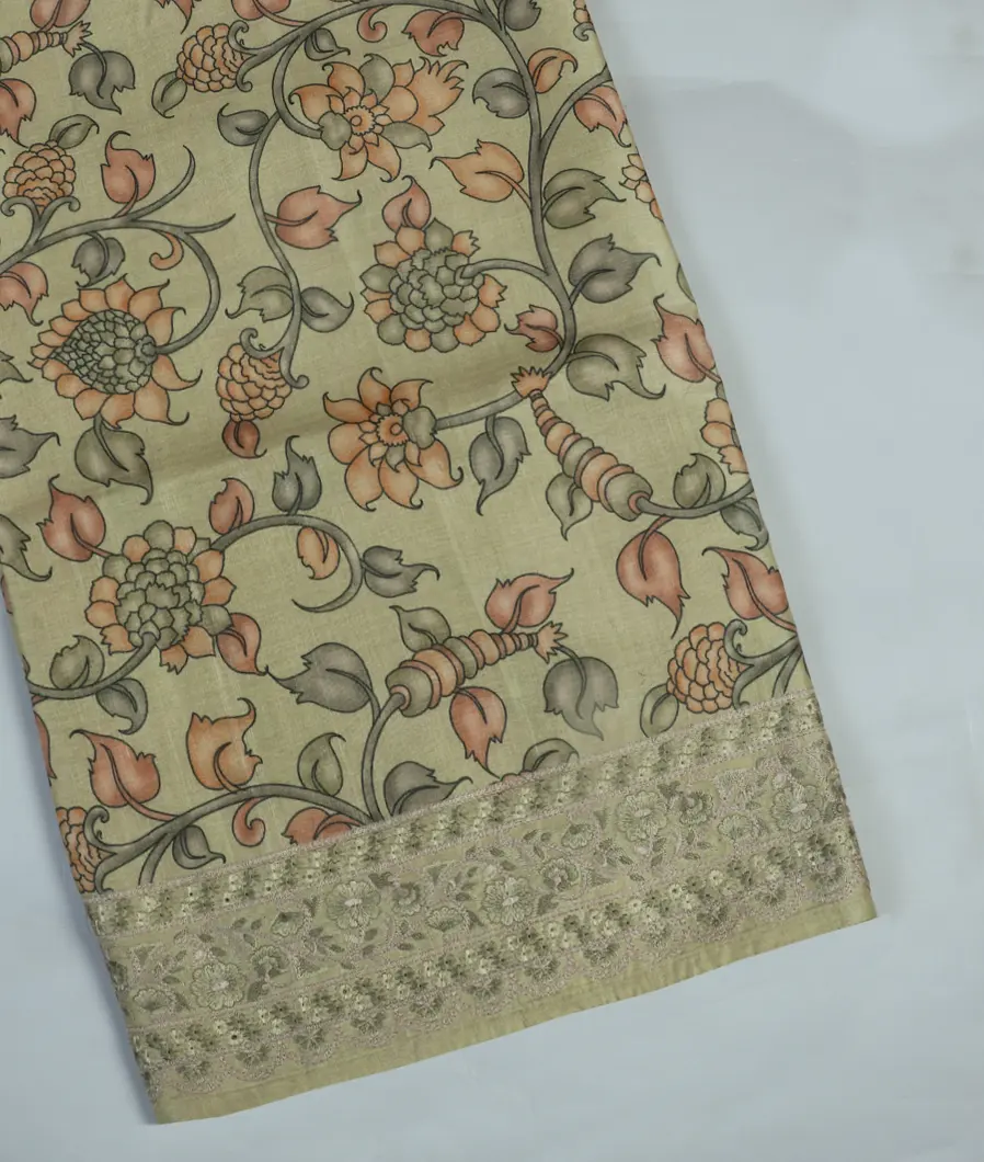 Green Tussar Printed Saree T393564-image