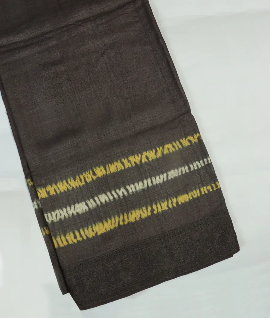 Black Tussar Embroidery Saree T430472-image