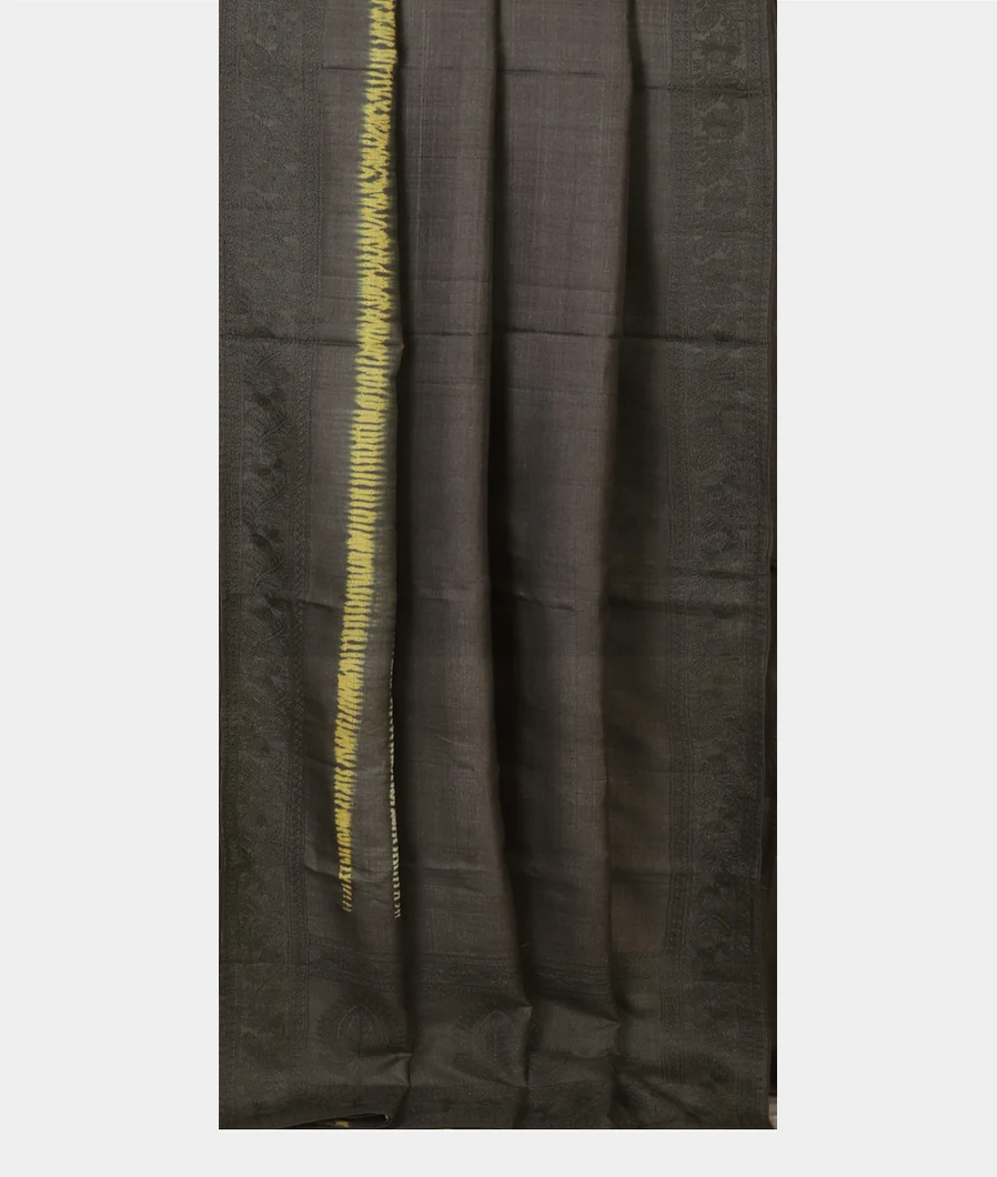 Black Tussar Embroidery Saree T4304722