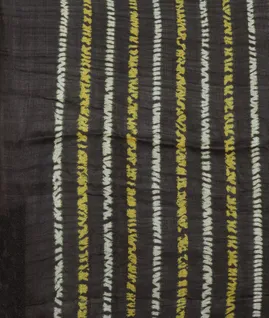 Black Tussar Embroidery Saree T4304723