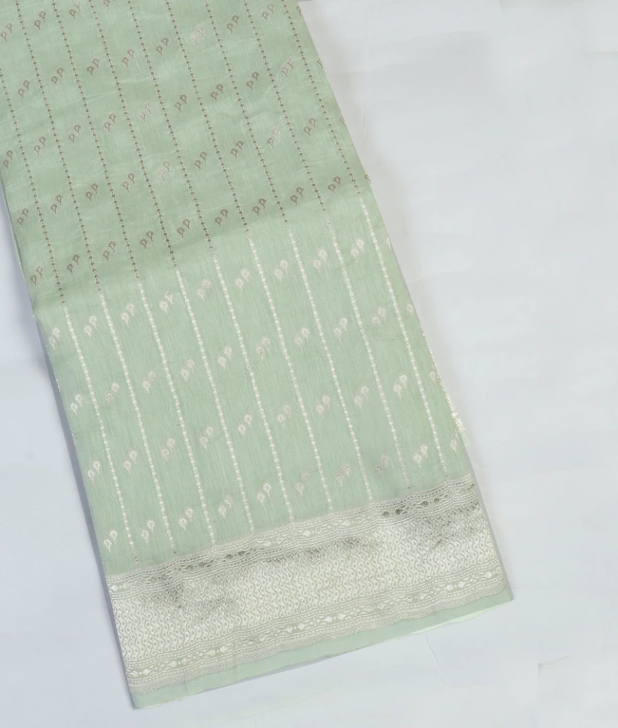 Light Green Banaras Linen Saree T441560-image