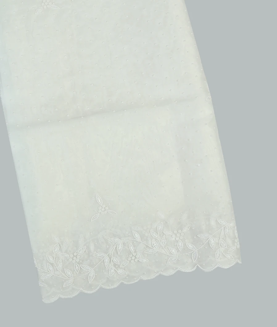 White Kora Organza Embroidery Saree T457007-image