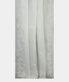 White Kora Organza Embroidery Saree T4570072