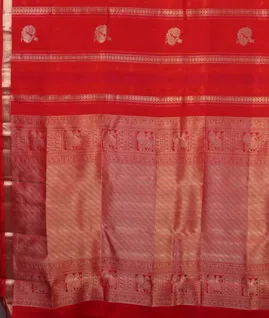 Red Handwoven Kanjivaram Silk Saree T4560074