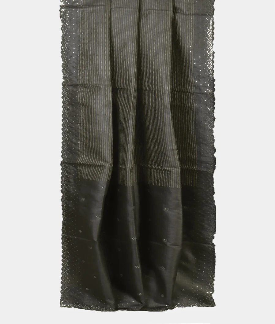 Grey Tussar Printed Saree T4614212