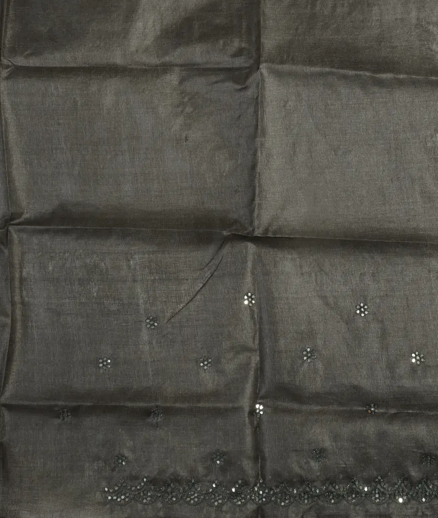 Grey Tussar Printed Saree T4614213