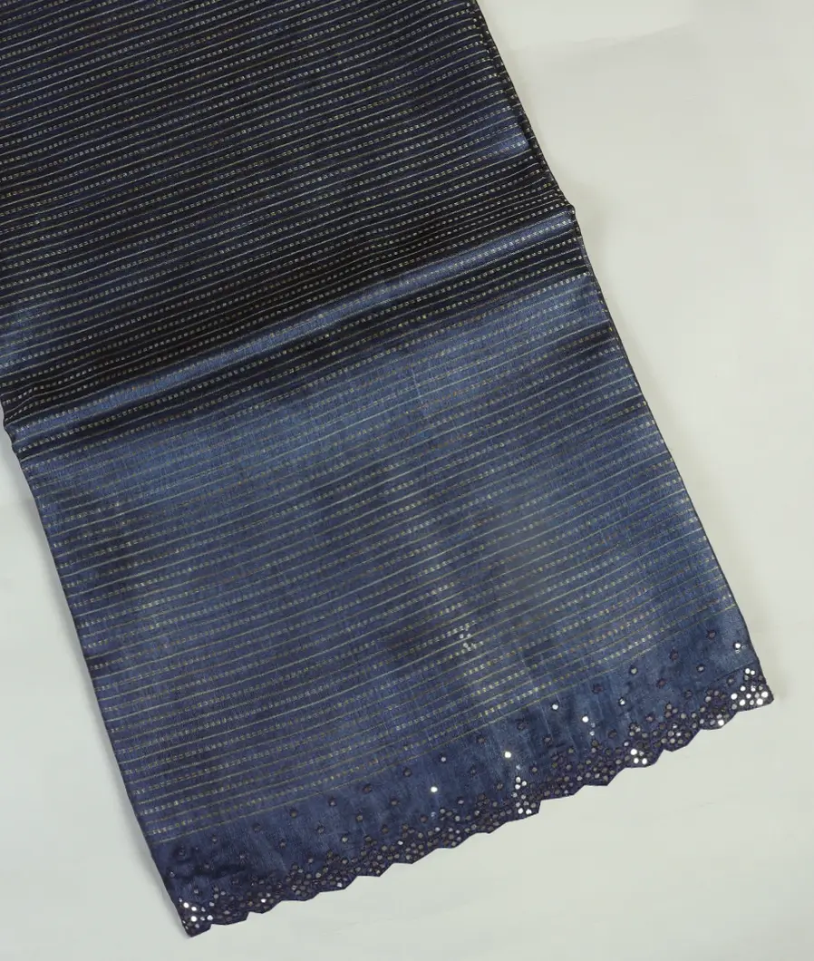 Blue Tussar Printed Saree T461420-image