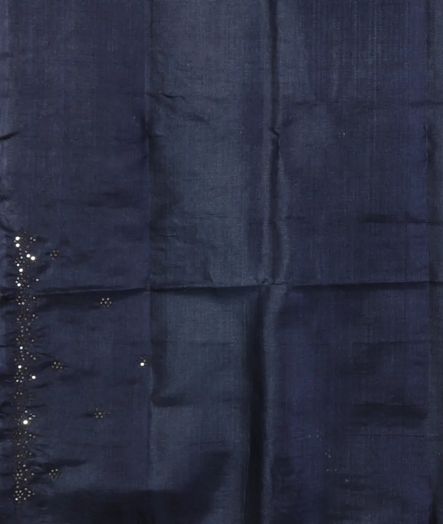 Blue Tussar Printed Saree T4614203