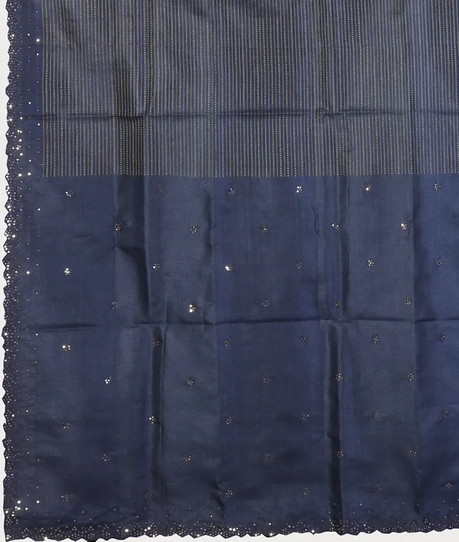 Blue Tussar Printed Saree T4614204