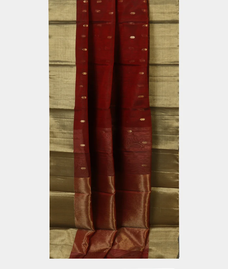 Maroon Silk Cotton Saree T4541372