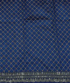 Blue Kora Tissue Organza Embroidery Saree T4594553